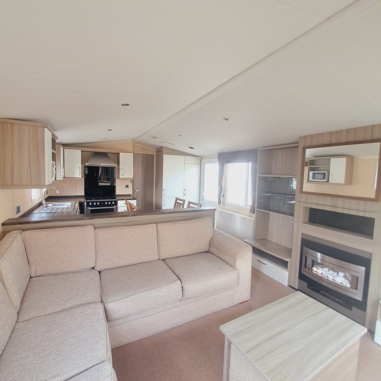 SWIFT MOSELLE 38 X 12 WITH 3 BEDROOMS - DOUBLE GLAZING & CENTRAL HEATING WITH FRONT OPENING PATIO DOORS - 2 TOILETS For Sale Thumb